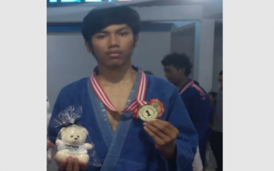 Rio Bagus Kelas XI TKJ B Menyabet Medali Emas POR Pelajar Cabang Judo Kab. Bantul